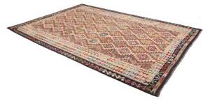 Tappeto Kilim Geometrico Rosso Mattone Avorio 198x294 Cm