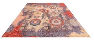 Tappeto Kairo Geometrico Blu Scuro Rosso Mattone 248x299 Cm
