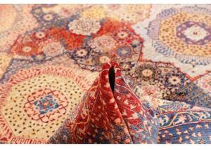 Tappeto Kairo Geometrico Blu Scuro Rosso Mattone 248x299 Cm