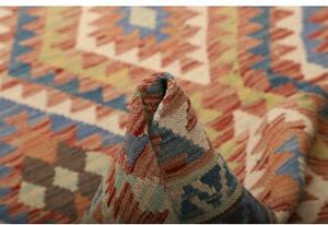 Tappeto Kilim Geometrico Rosso Mattone Azzurro 175x258 Cm