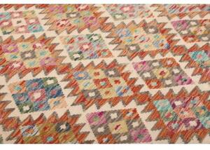 Tappeto Kilim Geometrico Rosso Mattone Avorio 198x294 Cm