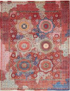 Tappeto Kairo Stilizzato Rosso Mattone Blu 274x353 Cm