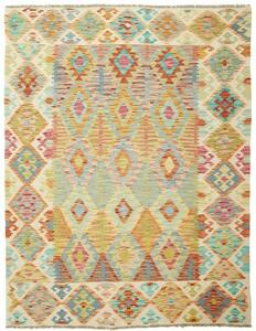 Tappeto Kilim Geometrico Avorio Arancione 160x207 Cm