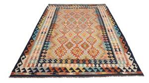Tappeto Kilim Geometrico Multicolore Beige 171x253 Cm