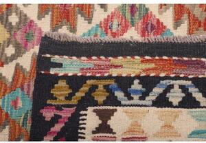 Tappeto Kilim Geometrico Rosso Mattone Avorio 198x294 Cm