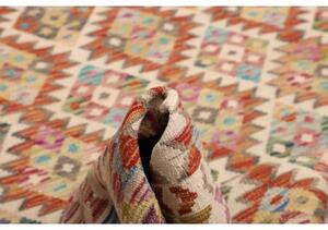 Tappeto Kilim Geometrico Rosso Mattone Avorio 198x294 Cm