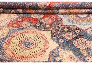 Tappeto Kairo Geometrico Blu Scuro Rosso Mattone 248x299 Cm