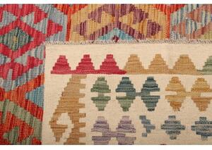 Tappeto Kilim Geometrico Rosso Mattone Beige 253x351 Cm