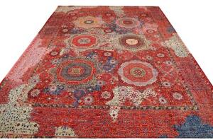 Tappeto Kairo Stilizzato Rosso Mattone Blu 274x353 Cm