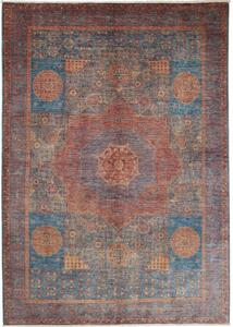 Tappeto Kairo Medaglione Blu Rosso Mattone 174x247 Cm