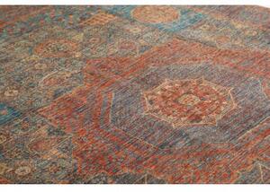 Tappeto Kairo Medaglione Blu Rosso Mattone 174x247 Cm