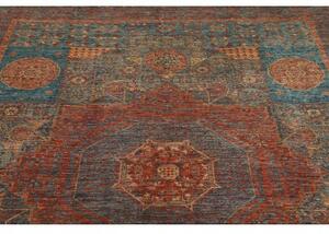 Tappeto Kairo Medaglione Blu Rosso Mattone 174x247 Cm