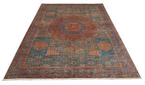 Tappeto Kairo Medaglione Blu Rosso Mattone 174x247 Cm