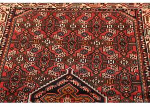 Tappeto Hamadan Stilizzato Rosso Mattone Blu Scuro 100x152 Cm