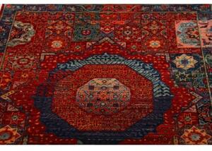Tappeto Kairo Medaglione Rosso Blu Corsia 85x393 Cm
