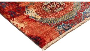 Tappeto Vintage Erased Stilizzato Rosso Blu Petrolio Corsia 72x358 Cm