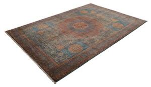 Tappeto Kairo Medaglione Blu Rosso Mattone 174x247 Cm