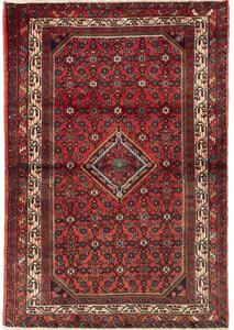 Tappeto Hamadan Stilizzato Rosso Mattone Blu Scuro 98x143 Cm