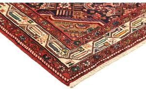 Tappeto Hamadan Stilizzato Blu Scuro Rosso Mattone 112x175 Cm