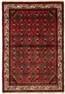 Tappeto Hamadan Stilizzato Rosso Nero 104x157 Cm