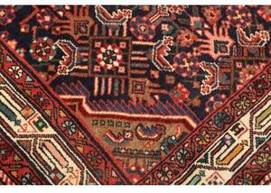 Tappeto Hamadan Stilizzato Blu Scuro Rosso Mattone 112x175 Cm