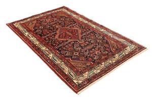 Tappeto Hamadan Stilizzato Blu Scuro Rosso Mattone 112x175 Cm