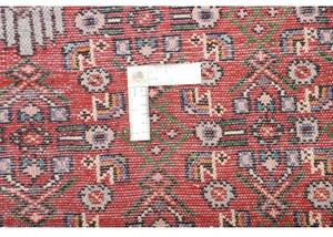 Tappeto Hamadan Stilizzato Rosso Corallo Blu Petrolio 106x150 Cm