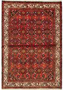 Tappeto Hamadan Stilizzato Rosso Avorio 105x154 Cm