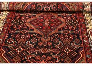 Tappeto Hamadan Stilizzato Blu Scuro Rosso Mattone 112x175 Cm