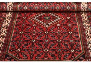 Tappeto Hamadan Stilizzato Rosso Mattone Blu Scuro 98x143 Cm