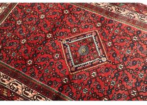Tappeto Hamadan Stilizzato Rosso Mattone Blu Scuro 98x143 Cm