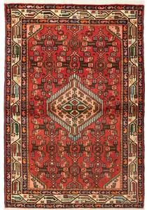 Tappeto Hamadan Stilizzato Rosso Beige 102x150 Cm