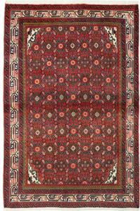 Tappeto Hamadan Stilizzato Rosso Blu Scuro 103x159 Cm