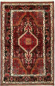 Tappeto Hamadan Stilizzato Rosso Scuro Nero 107x165 Cm
