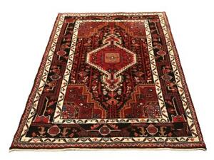 Tappeto Hamadan Stilizzato Rosso Scuro Nero 107x165 Cm