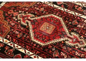 Tappeto Hamadan Stilizzato Rosso Scuro Nero 107x165 Cm
