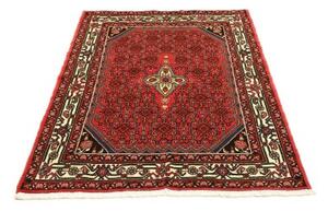 Tappeto Hamadan Stilizzato Rosso Avorio 106x147 Cm