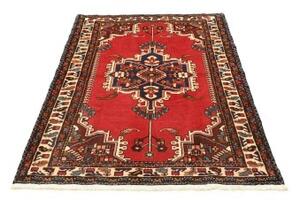 Tappeto Hamadan Stilizzato Rosso Blu Scuro 108x153 Cm