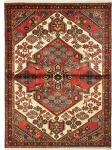 Tappeto Hamadan Stilizzato Rosso Mattone Avorio 110x150 Cm