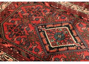 Tappeto Hamadan Stilizzato Rosso Mattone Blu Scuro 103x156 Cm