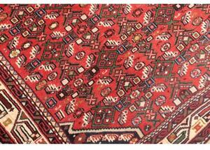 Tappeto Hamadan Stilizzato Rosso Avorio 105x155 Cm