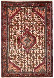 Tappeto Hamadan Stilizzato Avorio Rosso Mattone 103x152 Cm