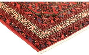 Tappeto Hamadan Stilizzato Rosso Mattone Blu Scuro 103x156 Cm