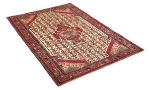 Tappeto Hamadan Stilizzato Avorio Rosso Mattone 103x152 Cm