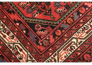 Tappeto Hamadan Stilizzato Rosso Mattone Blu Scuro 103x156 Cm