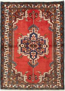 Tappeto Hamadan Stilizzato Rosso Blu Scuro 108x153 Cm