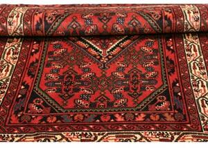 Tappeto Hamadan Stilizzato Rosso Mattone Blu Scuro 103x156 Cm