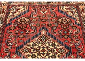 Tappeto Hamadan Stilizzato Rosso Corallo Blu 100x158 Cm