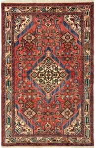 Tappeto Hamadan Stilizzato Rosso Corallo Blu 100x158 Cm