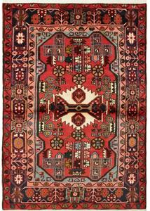 Tappeto Hamadan Stilizzato Rosso Blu Scuro 110x160 Cm